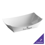 #100 1 lb. White Customizable Paper Food Tray - 1,000/Case #100 1 lb. White Customizable Paper Food Tray - 1,000/Case