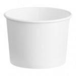 Choice 12 oz. White Double Poly-Coated Paper Food Cup with Vented Plastic Lid - 250/Case