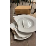 Acopa 10 oz. Bright White Wide Rim Rolled Edge Rim Stoneware Soup and Pasta Bowl - Sample