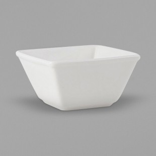 Tuxton ABU-040 Napa AlumaTux 8 oz. Pearl White (European White) Square China Bowl - 24/Case