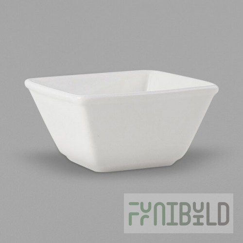 Tuxton ABU-040 Napa AlumaTux 8 oz. Pearl White (European White) Square China Bowl - 24/Case