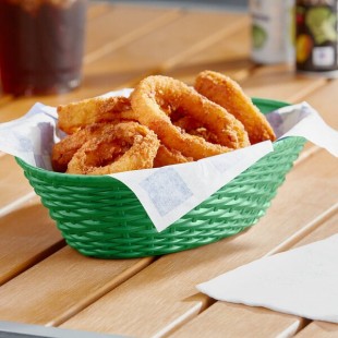 Carlisle 650409 WeaveWear Green Oval Plastic Serving Basket 9