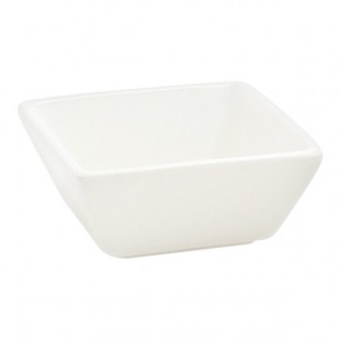 Front of the House Catalyst 4 oz. European White Tall Square Porcelain Sauce Dish - 12/Case Front of the House Catalyst 4 oz. European White Tall Square Porcelain Sauce Dish - 12/Case