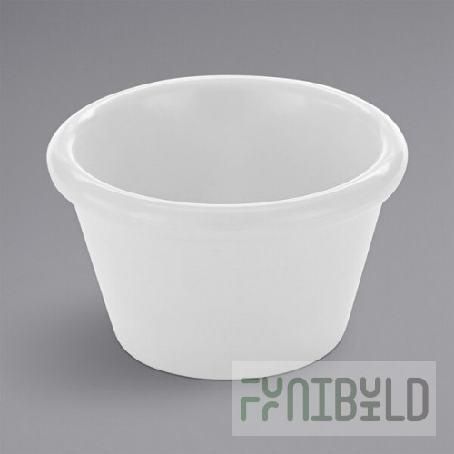 American Metalcraft 1.5 oz. Smooth White Melamine Ramekin - 12/Case