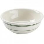 Tuxton DNX-0203 Green Bay / 2 oz. Eggshell China Pipkin with Green Bands - 48/Case
