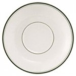 Tuxton DNX-0203 Green Bay / 2 oz. Eggshell China Pipkin with Green Bands - 48/Case