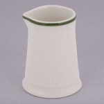 Tuxton DNX-0203 Green Bay / 2 oz. Eggshell China Pipkin with Green Bands - 48/Case