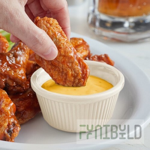 Acopa 3 oz. Bone White Fluted Melamine Ramekin - 12/Case