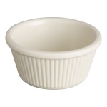 Acopa 3 oz. Bone White Fluted Melamine Ramekin - 12/Case