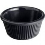 Acopa 3 oz. Bone White Fluted Melamine Ramekin - 12/Case