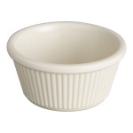 Acopa 3 oz. Bone White Fluted Melamine Ramekin - 12/Case