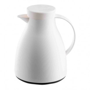 TableCraft 34 oz. White Plastic Coffee Carafe with Glass Liner 12663 - 6/Case