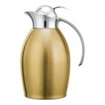 Service Ideas Nicollet 33.8 oz. Light Wood Stainless Steel Insulated Carafe / Server with Flip Top Lid NIC10BSLW