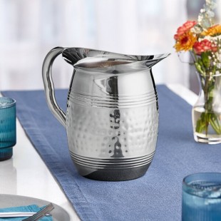 American Metalcraft HMWP85 2 Liter Bell Water Pitcher Hammered Stainless Steel American Metalcraft HMWP85 2 Liter Bell Water Pitcher Hammered Stainless Steel