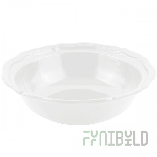 Bon Chef 9054 Queen Anne 10 Qt. White Sandstone Finish Cast Aluminum Salad Bowl
