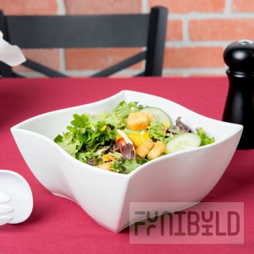 American Metalcraft Prestige SQVY8 2.34 Qt. Wave Porcelain Bowl