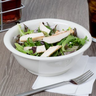 Tuxton BEB-3205 32 oz. Eggshell China Footed Salad Bowl - 12/Case
