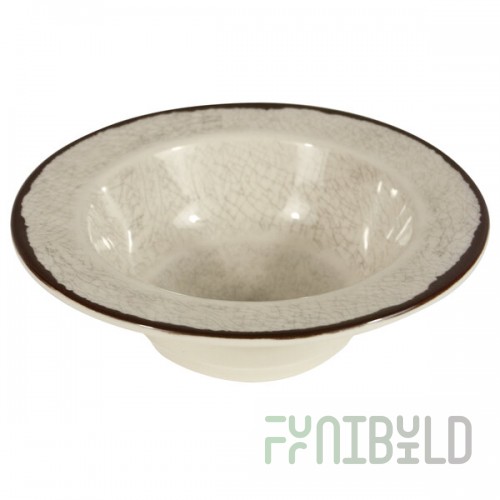 Elite Global Solutions DB6M Mojave Vintage California 10 oz. Vanilla Round Crackle Bowl - 6/Case