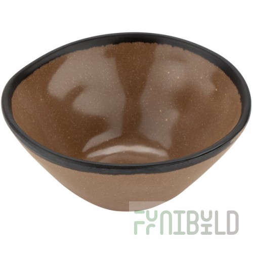 GET B-80-TP Pottery Market 8 oz. Matte Speckled Brown Melamine Side Dish / Soup Bowl - 24/Case