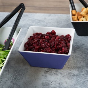 Vollrath V2220230 1.5 Qt. Blue / White Medium Square Melamine Bowl