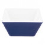 Vollrath V2220230 1.5 Qt. Blue / White Medium Square Melamine Bowl Vollrath V2220230 1.5 Qt. Blue / White Medium Square Melamine Bowl