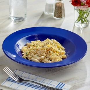 Acopa Foundations 16 oz. Blue Wide Rim Melamine Pasta Bowl - 12/Pack