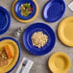 Acopa Foundations 16 oz. Blue Wide Rim Melamine Pasta Bowl - 12/Pack