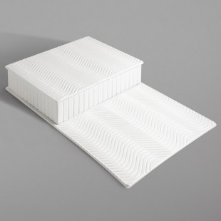 Bon Chef 9717PWHT White Sandstone Swirl Riser Display - 13 1/4 Bon Chef 9717PWHT White Sandstone Swirl Riser Display - 13 1/4