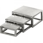 American Metalcraft HMRRSET 3-Piece Hammered Stainless Steel Open Frame Riser Set American Metalcraft HMRRSET 3-Piece Hammered Stainless Steel Open Frame Riser Set