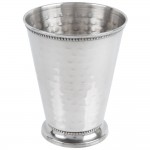 Acopa Alchemy 16 oz. Hammered Stainless Steel Mint Julep Cup with Beaded Detailing - 12/Pack Acopa Alchemy 16 oz. Hammered Stainless Steel Mint Julep Cup with Beaded Detailing - 12/Pack