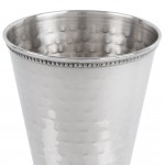 Acopa Alchemy 16 oz. Hammered Stainless Steel Mint Julep Cup with Beaded Detailing - 12/Pack Acopa Alchemy 16 oz. Hammered Stainless Steel Mint Julep Cup with Beaded Detailing - 12/Pack