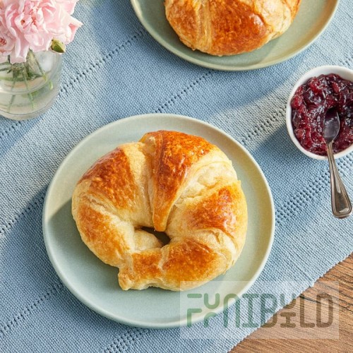 Bridor Ready-to-Bake Curved Vegan Croissant 3.5 oz. - 44/Case