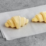 Bridor Ready-to-Bake Curved Vegan Croissant 3.5 oz. - 44/Case
