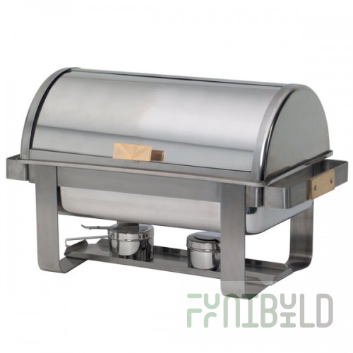 American Metalcraft MACD3 8 Qt. Stainless Steel Rectangular Roll-Top Chafer