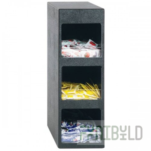 Vollrath LSC3-3P Traex® 3-Tier Vertical Black Condiment Organizer