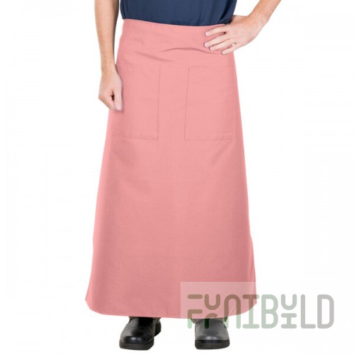 Intedge Mauve Poly-Cotton Bistro Apron with 2 Pockets - 38