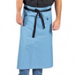 Uncommon Chef 3120 Blue Gray Customizable 100% Cotton Canvas Muse Bistro Apron with Black Webbing and 1 Pocket - 33