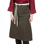 Uncommon Chef 3120 Blue Gray Customizable 100% Cotton Canvas Muse Bistro Apron with Black Webbing and 1 Pocket - 33