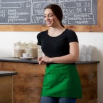 Choice Kelly Green Poly-Cotton Standard Waist Apron with 3 Pockets - 12