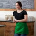 Choice Kelly Green Poly-Cotton Standard Waist Apron with 3 Pockets - 12