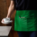 Choice Kelly Green Poly-Cotton Standard Waist Apron with 3 Pockets - 12