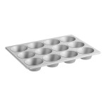 Baker's Lane 12 cup 8.2 oz. Glazed Aluminized Steel Pecan Roll / Jumbo Muffin Pan - 13 1/2 Baker's Lane 12 cup 8.2 oz. Glazed Aluminized Steel Pecan Roll / Jumbo Muffin Pan - 13 1/2