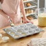 Baker's Lane 12 cup 8.2 oz. Glazed Aluminized Steel Pecan Roll / Jumbo Muffin Pan - 13 1/2 Baker's Lane 12 cup 8.2 oz. Glazed Aluminized Steel Pecan Roll / Jumbo Muffin Pan - 13 1/2