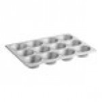 Baker's Lane 12 cup 8.2 oz. Glazed Aluminized Steel Pecan Roll / Jumbo Muffin Pan - 13 1/2 Baker's Lane 12 cup 8.2 oz. Glazed Aluminized Steel Pecan Roll / Jumbo Muffin Pan - 13 1/2