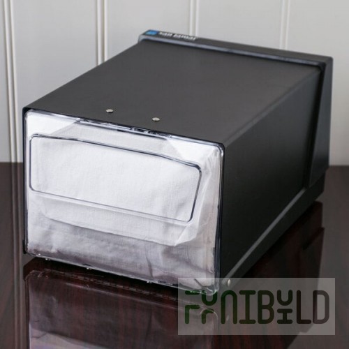 San Jamar H3001CLBK Fullfold Countertop Napkin Dispenser - Clear Face with Black Body