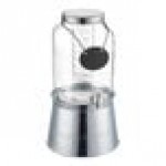Acopa 2 Gallon Country Glass Beverage Dispenser with Chalkboard Sign and Metal Stand