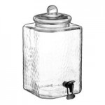Acopa 2 Gallon Country Glass Beverage Dispenser with Chalkboard Sign and Metal Stand