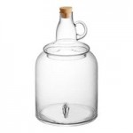 Acopa 2 Gallon Country Glass Beverage Dispenser with Chalkboard Sign and Metal Stand