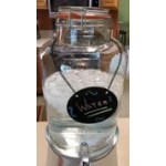 Acopa 2 Gallon Country Glass Beverage Dispenser with Chalkboard Sign and Metal Stand