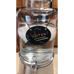 Acopa 2 Gallon Country Glass Beverage Dispenser with Chalkboard Sign and Metal Stand